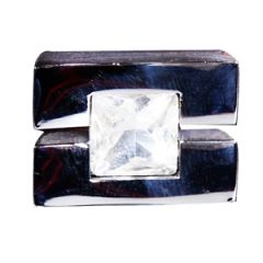 Rokturis poga kristāla, hromēts