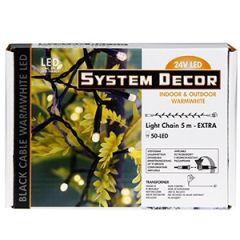 Elekt.virt.50LED SystemDecor silti balta (melns vads)