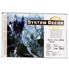 Elekt.tīkls 100LED SystemDecor 2x1.5m auksti balts (causrpīd