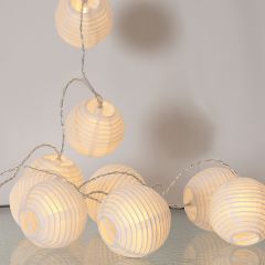 10 LED diožu virtene Laternas 1.35m balta