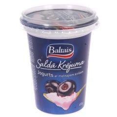 Krēj.jogurts Baltais ar melnajiem ķiršiem 400g