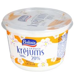 Skābais krējums Baltais 20% 500g