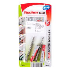 Dībelis universālais DUOPOWER 8x40 2gb, 5*60 skrūve A2 2gb