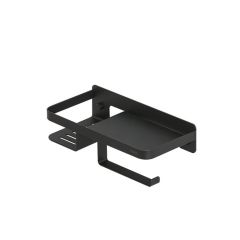 Tualetes pap.turēt. Caddy ar plauktu 24cm, melns