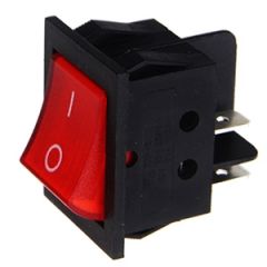 Slēdzis ON-OFF sarkans 6A/250V fiks.