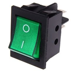 Slēdzis ON-OFF zaļš 16A/250V fiks.