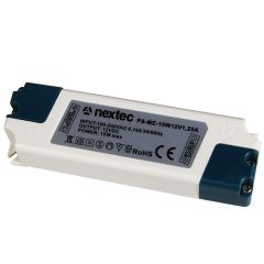 Transf. Nextec 12V 1.25A DC 15W IP20