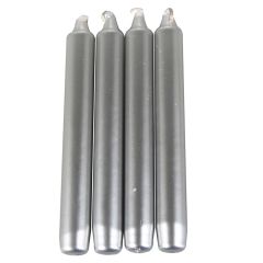 Galda svece 2.1x17.5cm 4gab. Sudraba