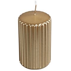 Svece cilindrs rillēts 6x10cm zelta