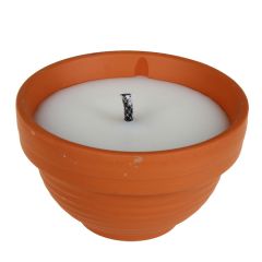 Āra svece keramiskā trauc. Balta