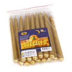 Eglīšu sveces lakot.15gab.zelta