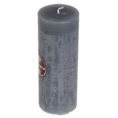 Svece-stabs Rustik 6x16cm pelēka