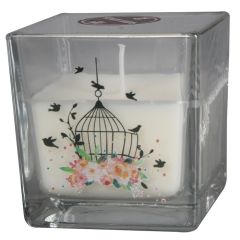 Svece stikla tr. 8x8cm Būrīši