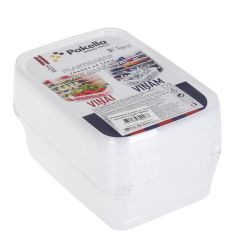 Vienreizliet. Trauks ar vāku plastm., caursp., 1000ml 3gab.