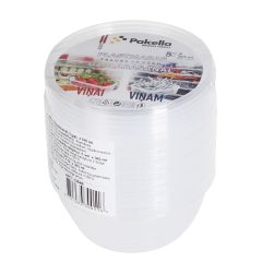 Vienreizliet. Trauks ar vāku plastm., caursp., 365ml 5gab.