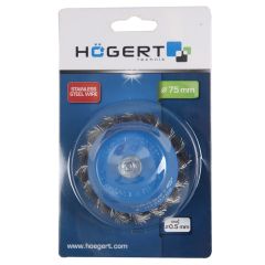 Koniskā birste ar turētāju 75mm.metāla 0,5mm, HT7D706