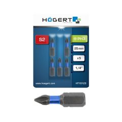 Trieciena skrūvgrieža uzgalis PH3, 25mm, S2, 5gab.