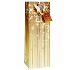 Dāvanu maisiņš Ziemassvētku 12x10x35cm zelta