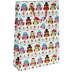 Dāvanu maisiņš Ziemassvētku pūces 25x8,5x34,5cm