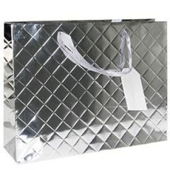 Dāvanu maisiņš 37,5x10,5x28,5cm sudraba