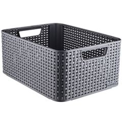 Kaste bez vāka Style Rattan L tumši pelēka 43L 44x33x23cm