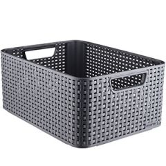 Kaste bez vāka Style Rattan M tumši pelēka 39x29x17cm