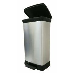 Atkritumu tvertne Curver Deco ar pedāli 50l sudraba