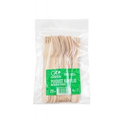 Vienreizliet. dakšiņas koka 20gab.