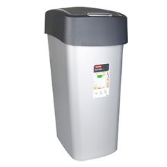 Atkritumu tvertne Curver Flip Bin 45L metālisks
