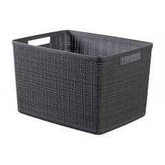 Grozs Jute L 20L 36x28x23cm tumši pelēks