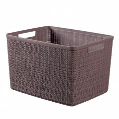 Grozs Jute L 20L 36x28x23cm violeti-brūns