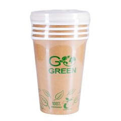 Vienreizliet. Trauki ar vāciņu Go Green 940ml 5gab.