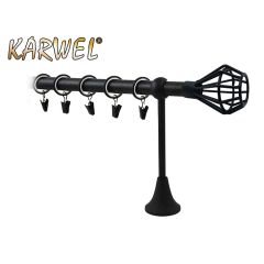 Aizkaru stanga Victoria Azuro melna, 1.6m