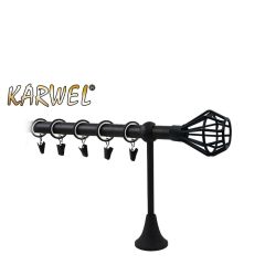 Aizkaru stanga Victoria Azuro melna, 3.0 m