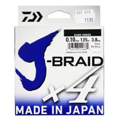 Aukla pīta J-Braid X4E 135m zaļa