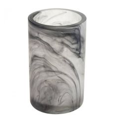 Glāzīte zob.birst.Marble melna ar baltu