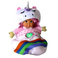 Lelle Bambolina bērna ar guļammaisu, ar gaismiņām un melodij