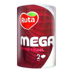 Papīra dvieļi Ruta Mega 2-slāņu, balts