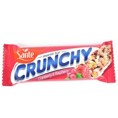 Musli batoniņš Sante Crunchy ar dzērvenēm un avenēm 40g