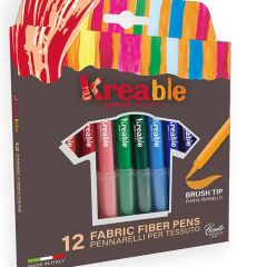 Flomasteri ToyColor tekstilam 12-krāsas