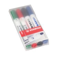 Marķieris Stabilo PLAN baltajām tāfelēm 4krāsas