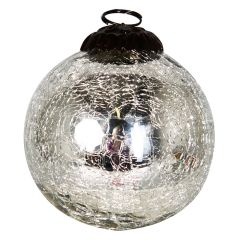 Eglīšu bumba saplaisājusi d7.5cm sudraba