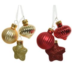 Egļu rotājumi 3gab. 11.5x3.5x4cm asorti