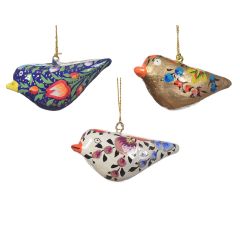 Egļu rotājums Putns 3x7cm apgleznots