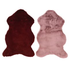 Mākslīgās aitādas paklājs 90x50x2cm bordo/rozā