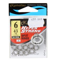 Gredzens Kamatsu Hyper Strong Split Rings 6mm/43kg