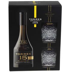 Brendijs Torres 15, 40% 0.7l GB + 2 glāzes
