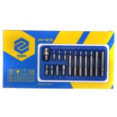 Uzgaļu komplekts 15gab. HEX CrV