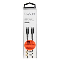 Kabelis Havit DOT 6235 C-Type C, 60W/1m, melns