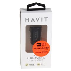 Auto lādētājs Havit DOT 2022 smart PD20W/QC18W